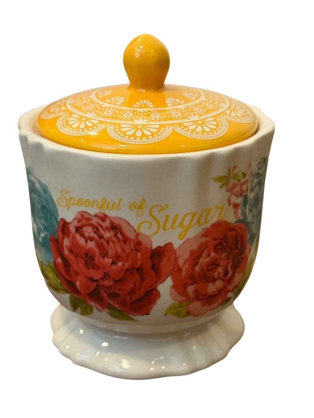 The Pioneer Woman Blossom Jubilee Stoneware Sugar Bowl With Lid